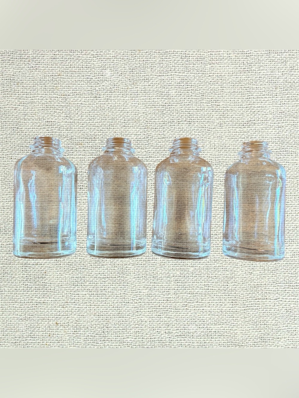 Set of 4 Clear 16 oz Glass Bottles